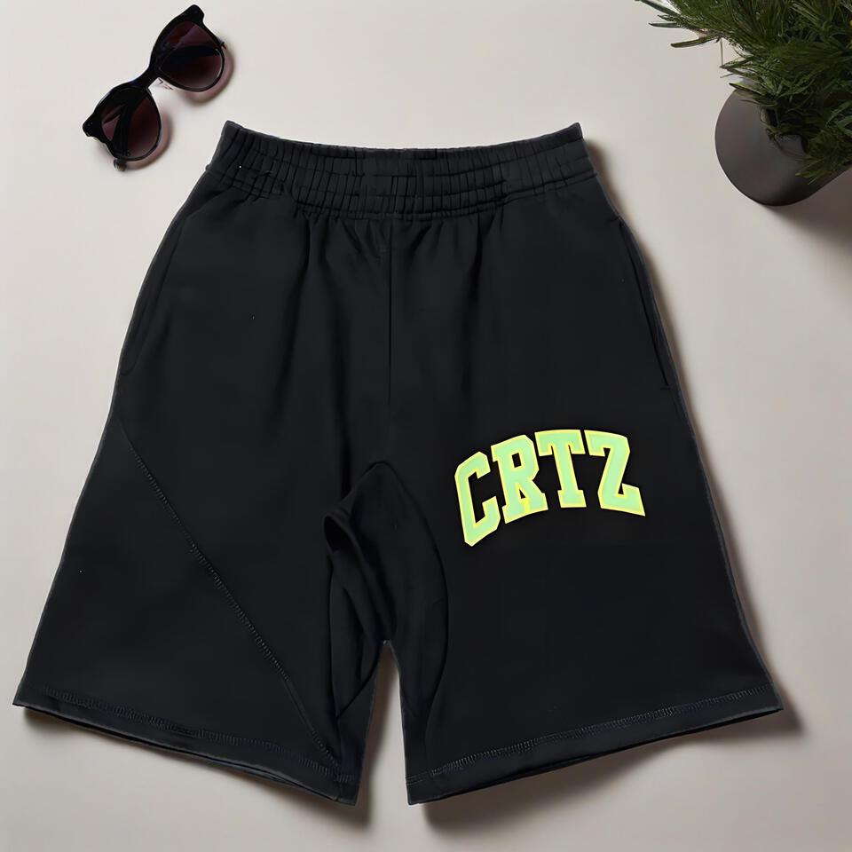 CRTZ Elastic Waist Shorts for Men - Stretch Fit Casual Shorts with Drawstring