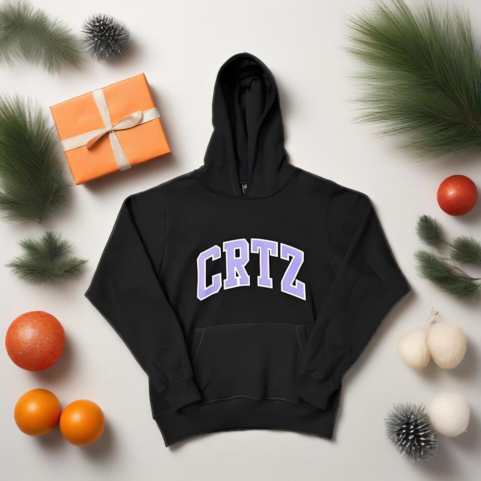 CRTZ Hooded Black Cotton Streetwear Unisex Hoodie