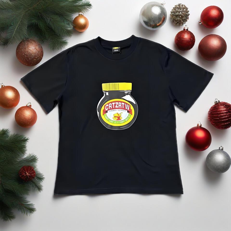 Crtztw Black Cotton Crewneck T-Shirt Unisex Street Print Tee