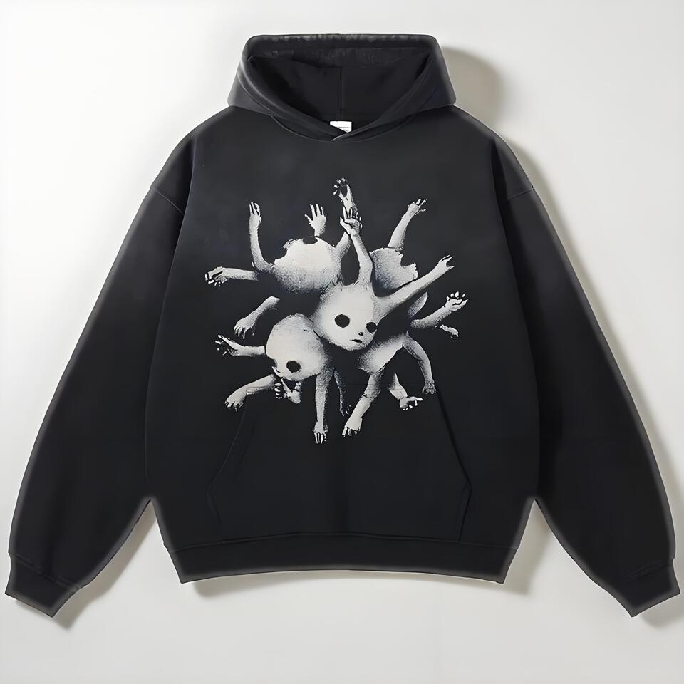 Dark Art Loose Hooded Sweatshirt Unisex Streetwear Cotton Hoodie