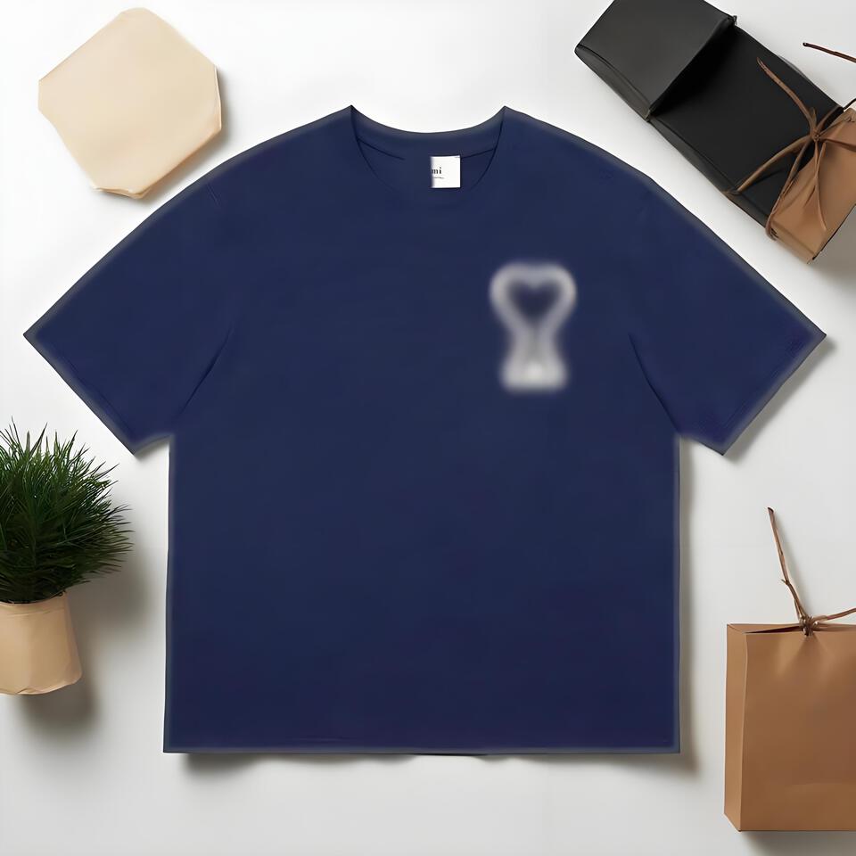 Dark Blue Unisex Cotton Loose Fit Short Sleeve T-Shirt