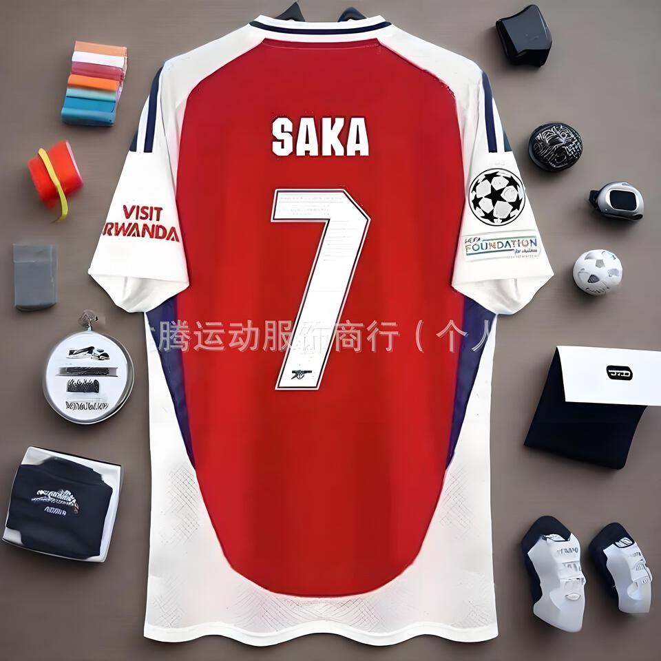 Dateng SAKA7 Breathable Red White Soccer Jersey for Sports