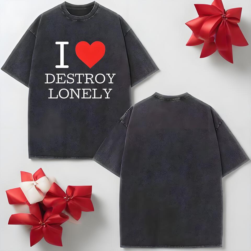 Destroy Lonely Black Vintage Washed Cotton T-Shirt