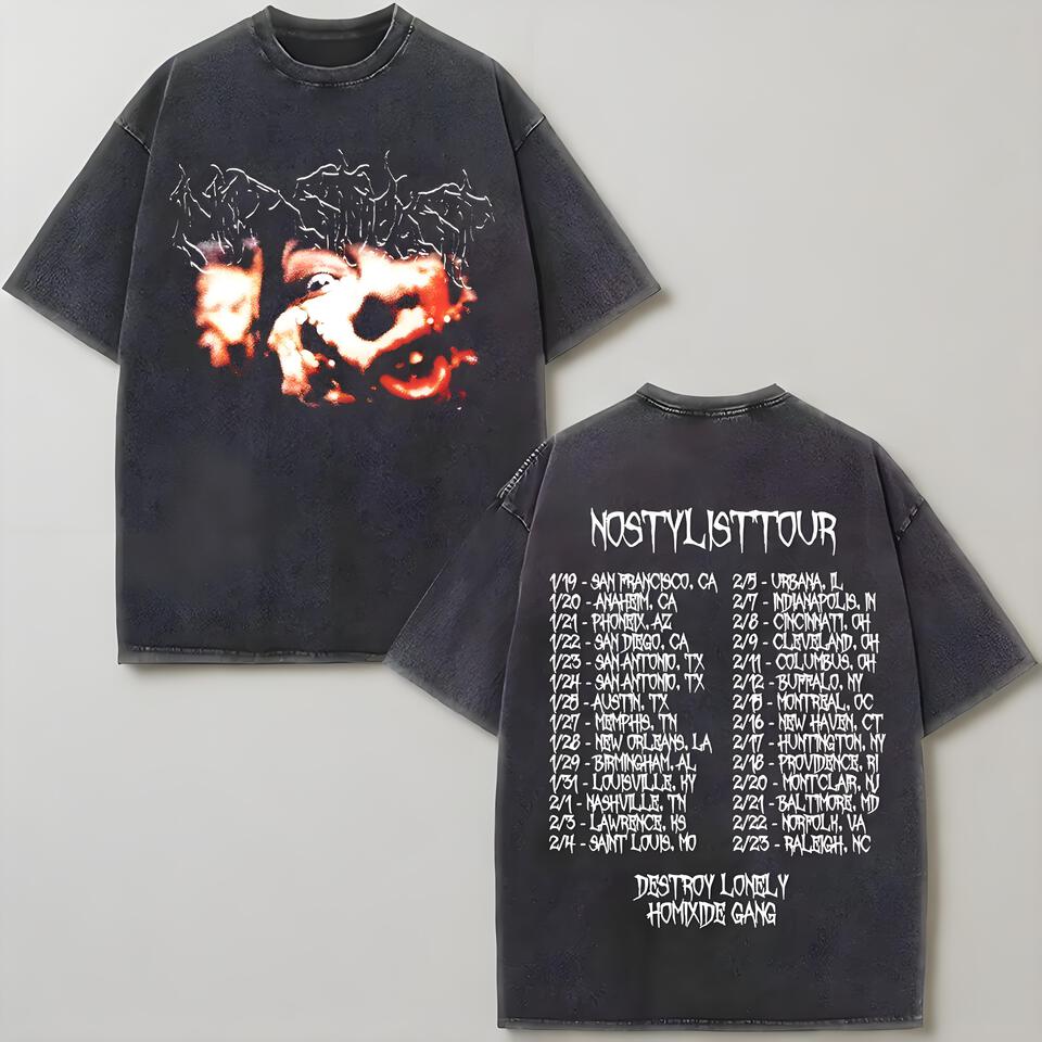 Destroy Lonely Distressed Black Cotton Tee Street Graphic Print