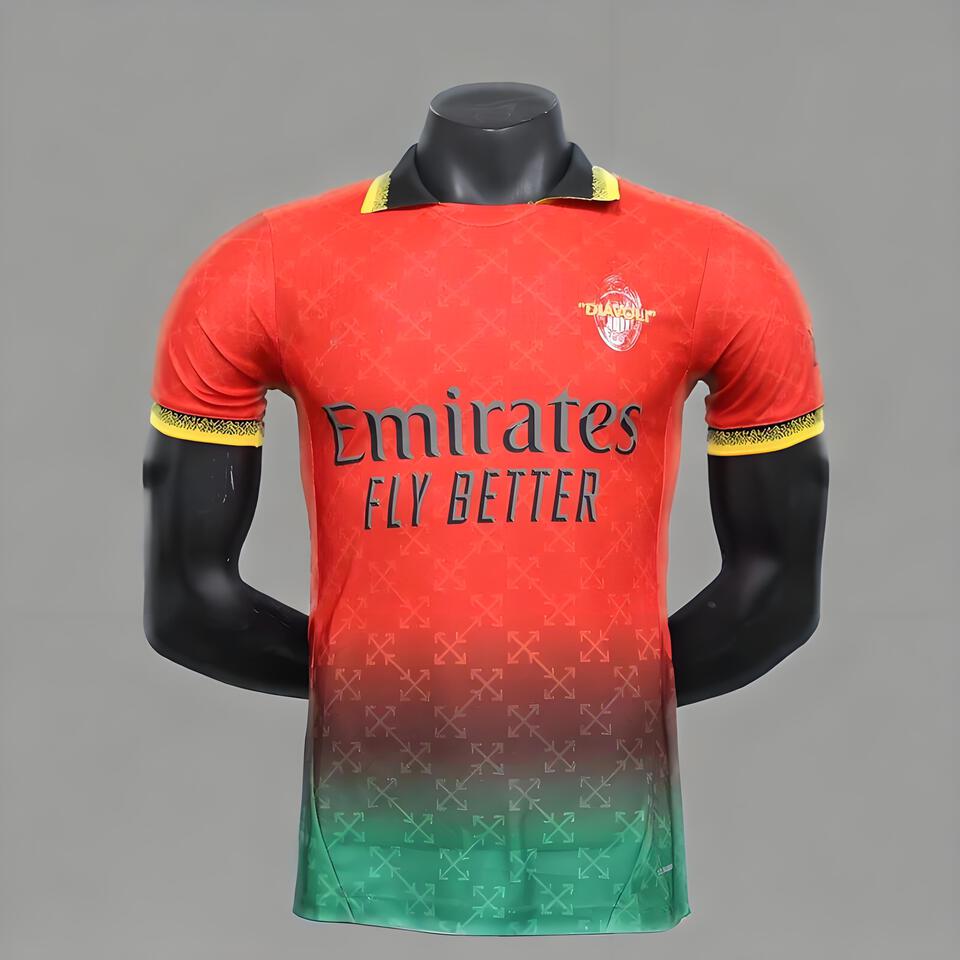 DIADORA Milan Gradient Red Breathable Football Shirt