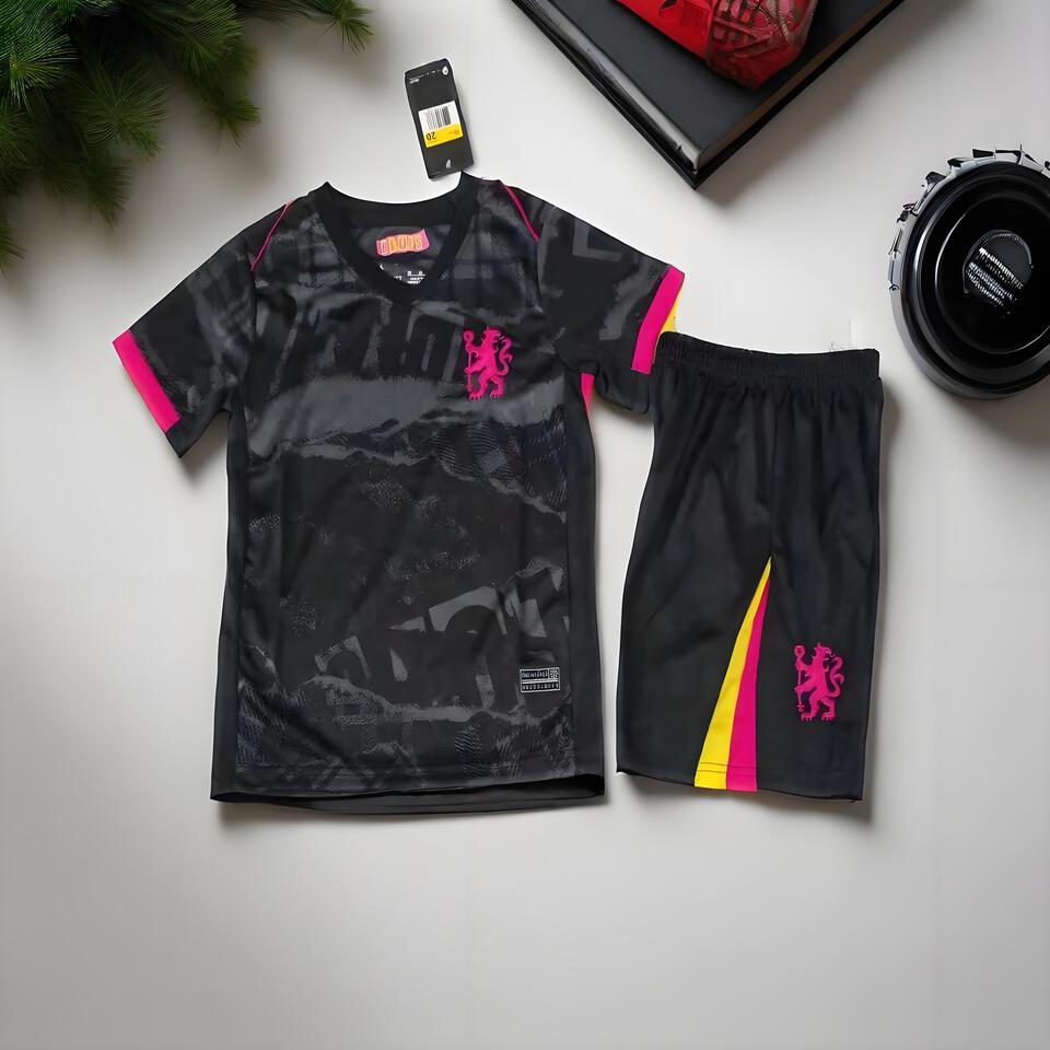 DIDKIDS Kids Athletic Outfit Black Pink Yellow Color Block Sportswear Set