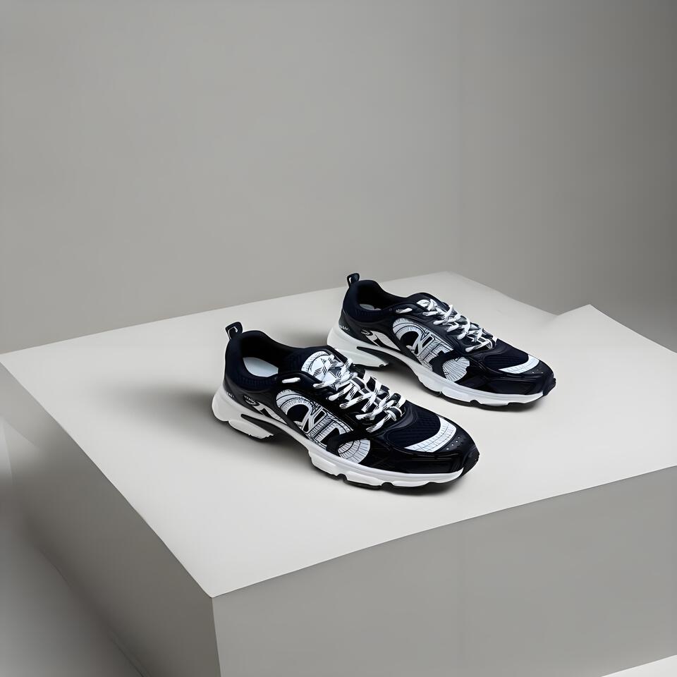 Dior B22 Black White Leather Mesh Sneakers Retro Platform