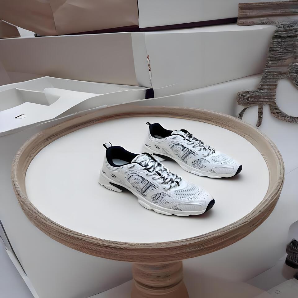 Dior B22 White Black Mesh Sneakers | Breathable Athletic Shoes