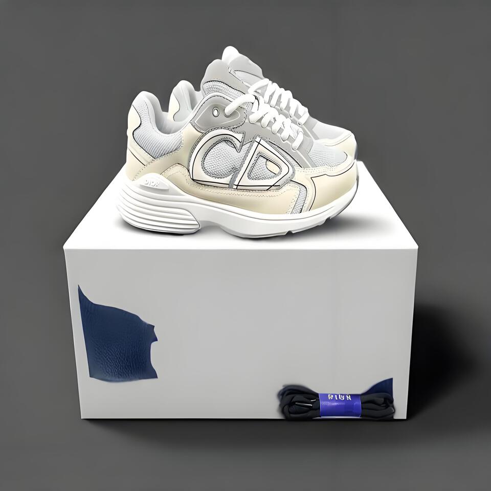 Dior B30 Sneaker White Mesh Leather CD Logo Men's Fashion Shoes