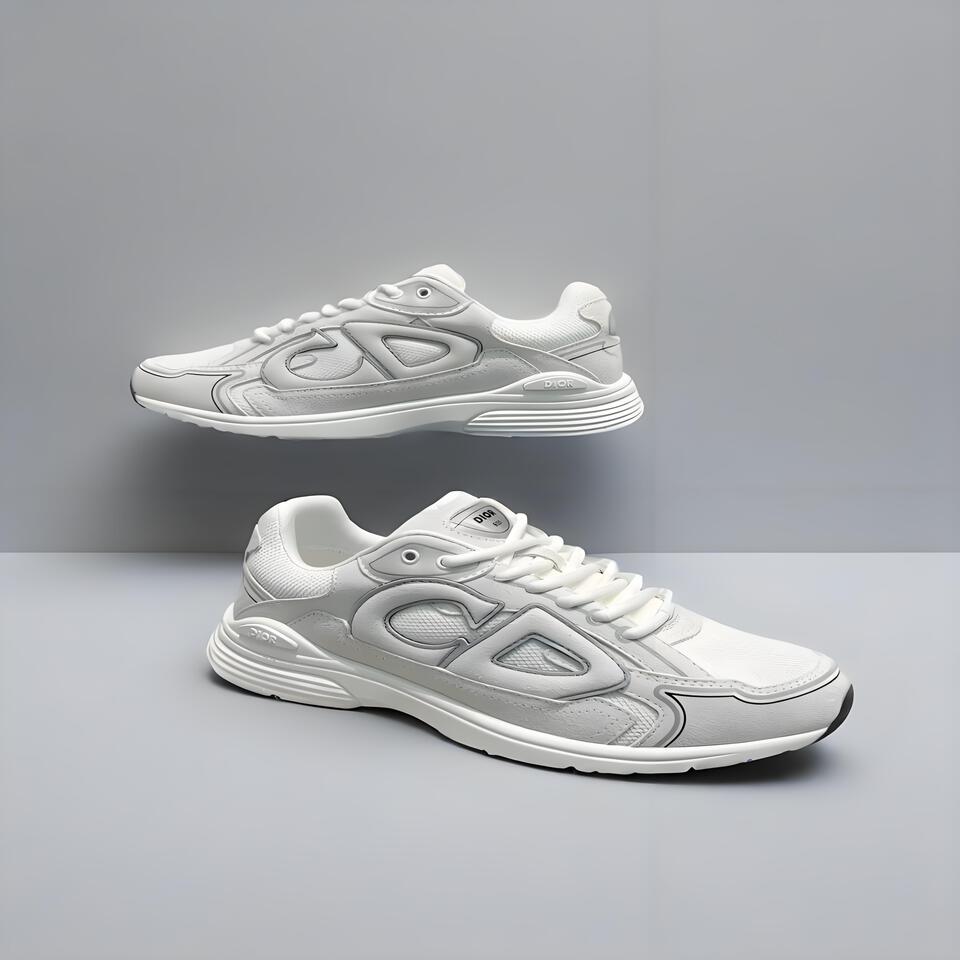 Dior B30 White Leather Mesh Sneakers | Men's Fashion Designer Shoes