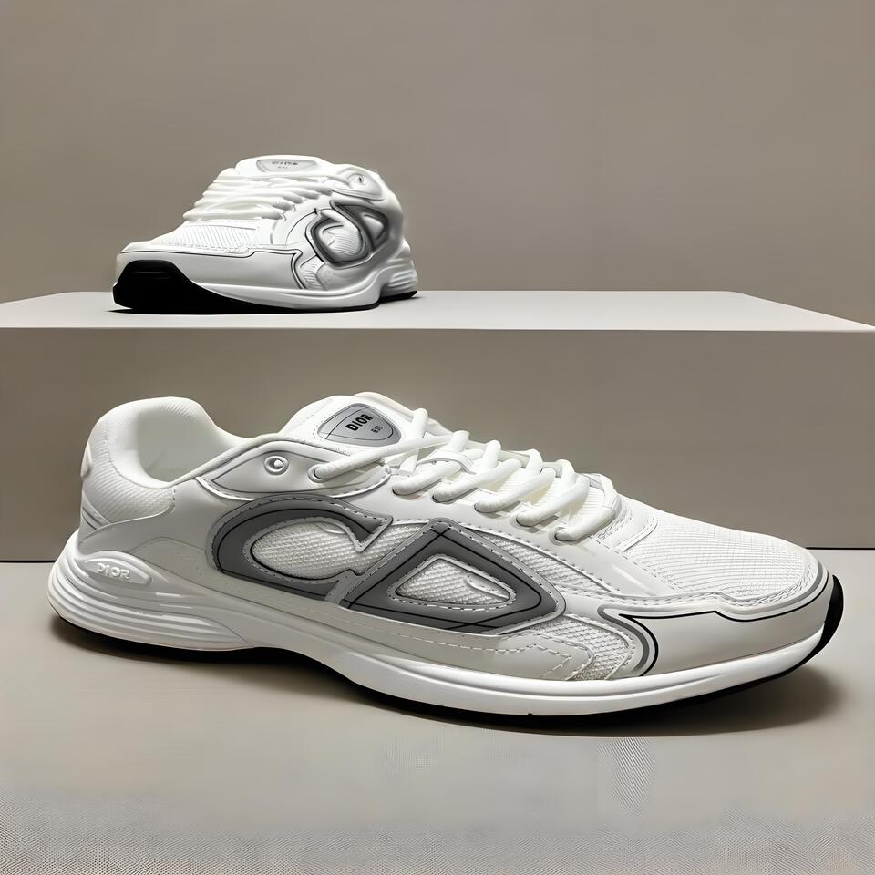 Dior D-Connect White Grey Sneakers | Breathable Cushioned