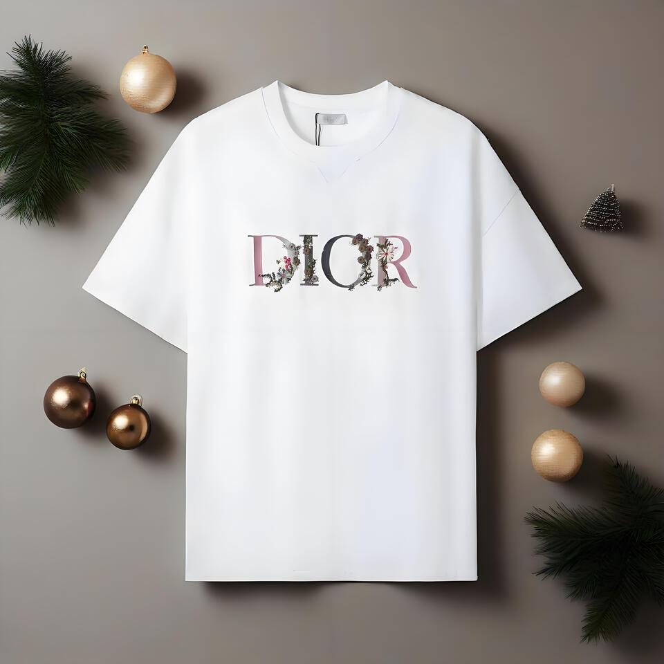DIOR Floral Embroidered Cotton Oversized T-Shirt White
