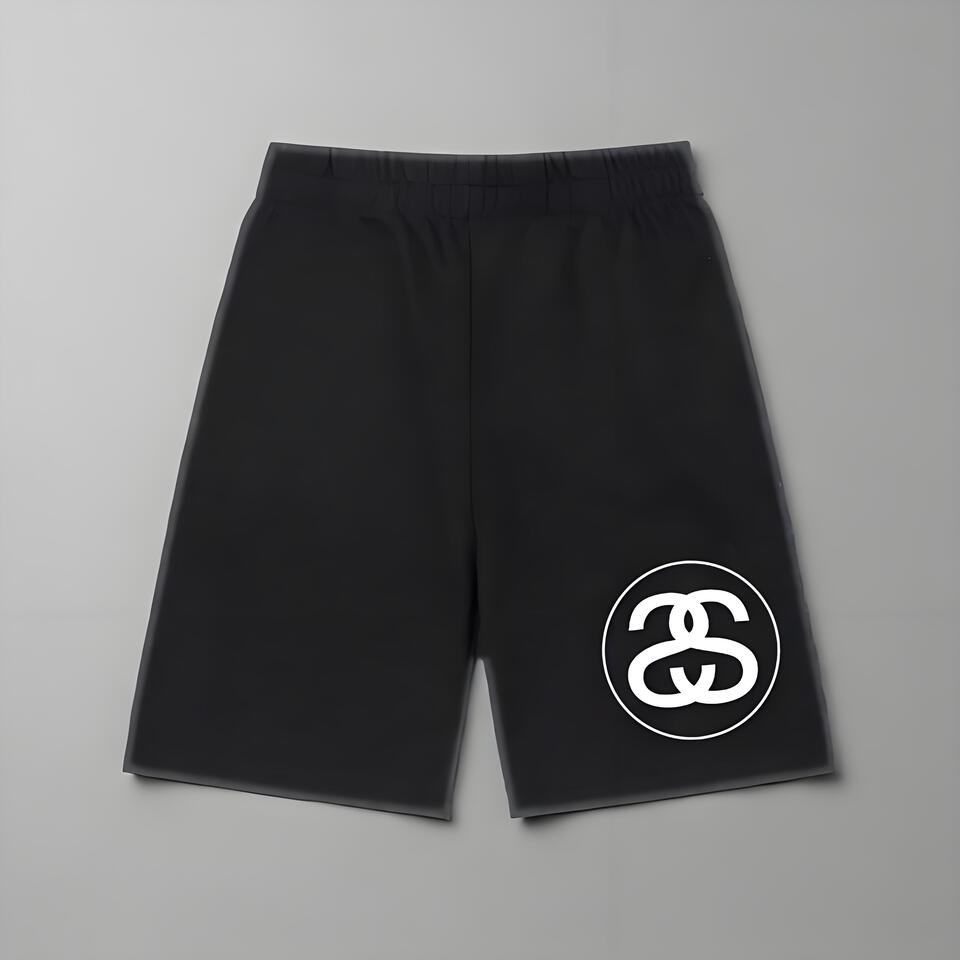 Double S Black Cotton Trendy Shorts Comfortable and Breathable