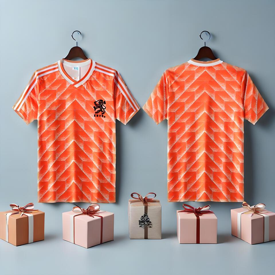 Dutch Orange Breathable Football Jersey Short Sleeve National Team