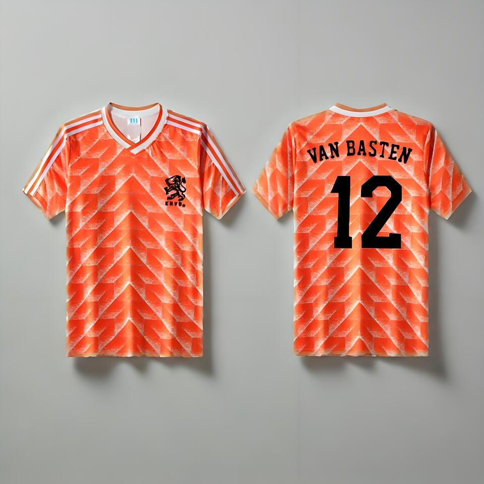 Dutch Van Basten Retro Football Jersey Orange Classic Vintage Shirt