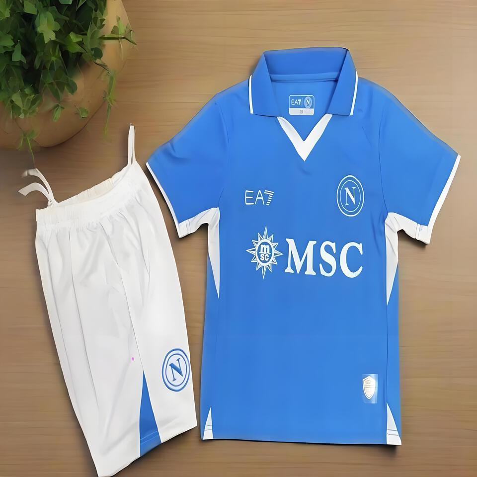 EA7 Napoli Blue and White Cotton Sportswear Set