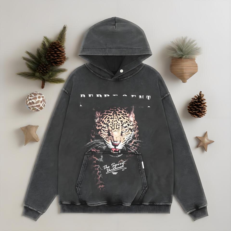 ENDURANCE Distressed Cotton Hoodie Unisex Vintage Streetwear