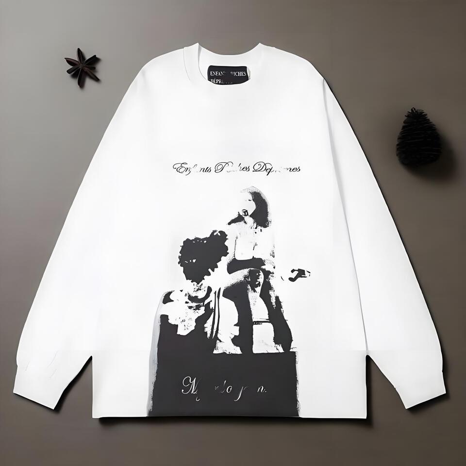 Enfants De La Dégénérescence Loose Fit White T-Shirt Unisex Streetwear