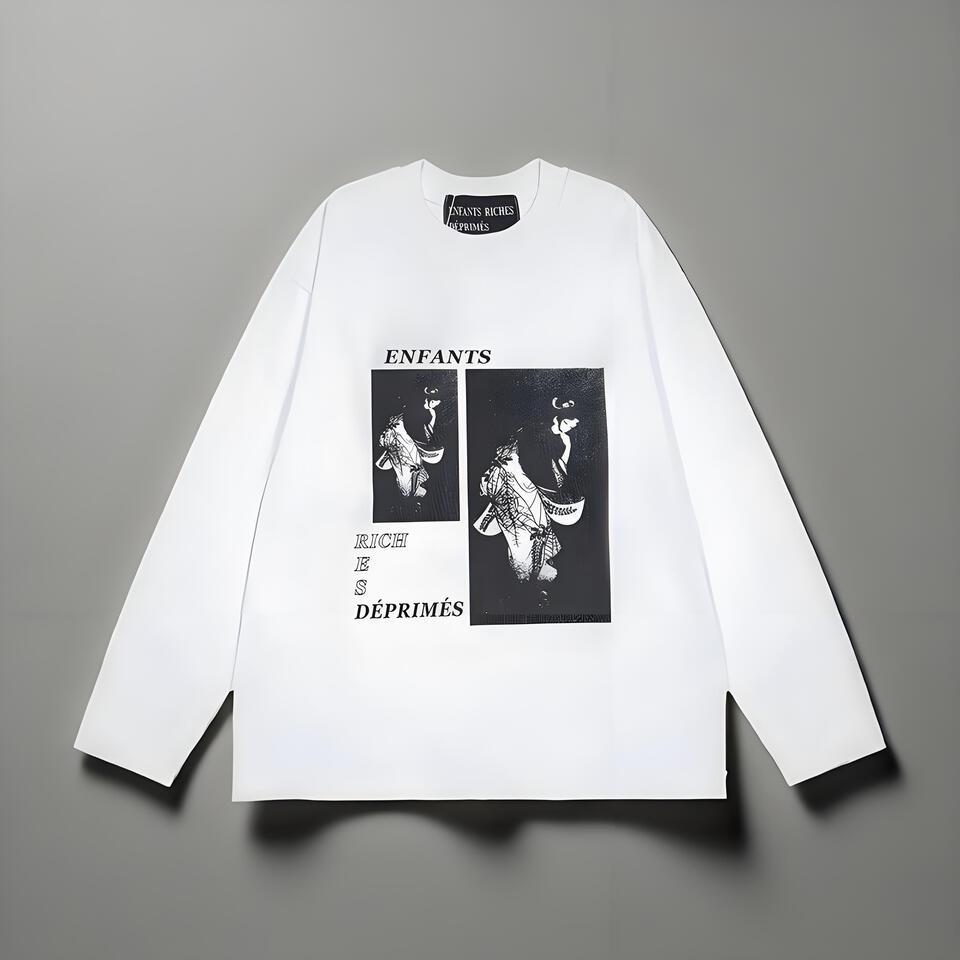 ENFANTS Loose Fit White Cotton Tee Street Art Print Unisex