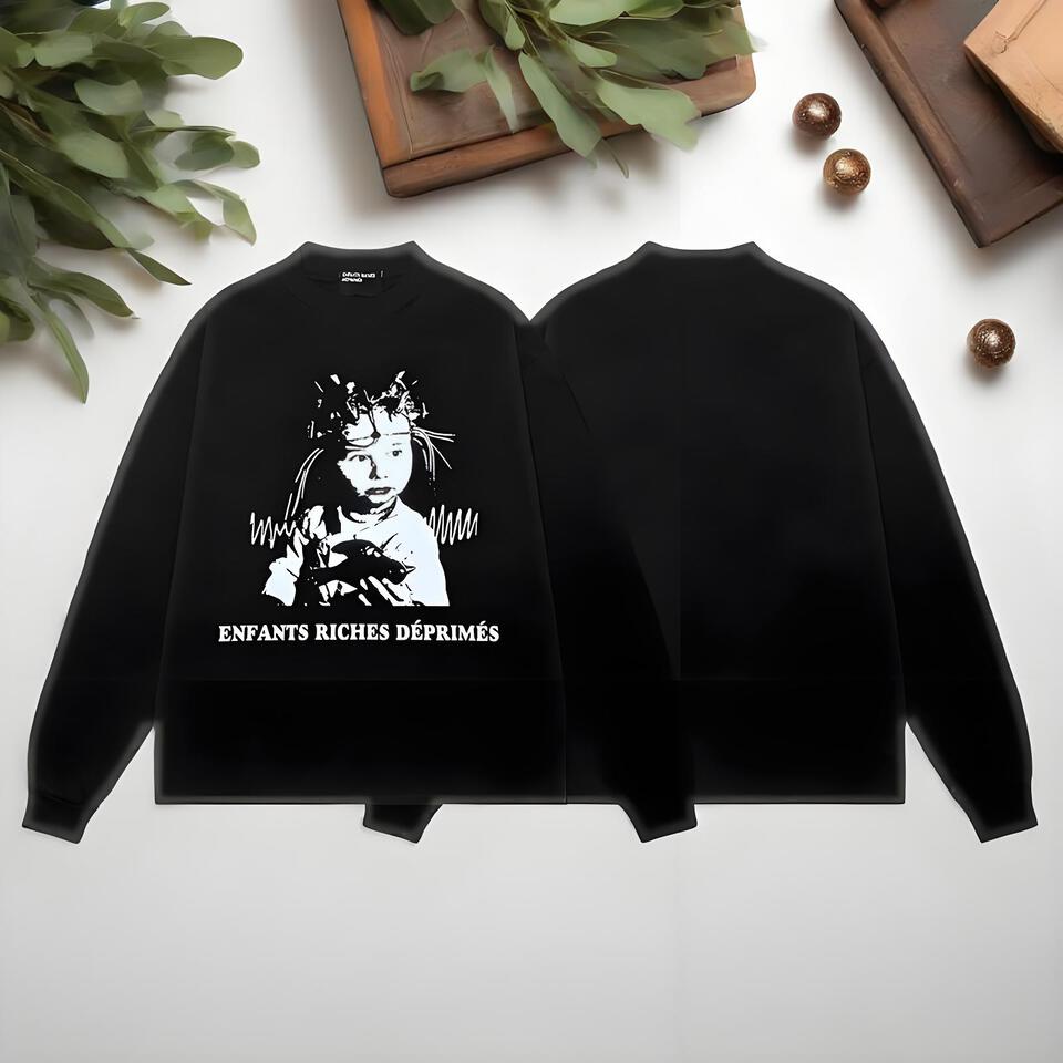 Enfants Riche Deprimes Black Cotton Street Hoodie