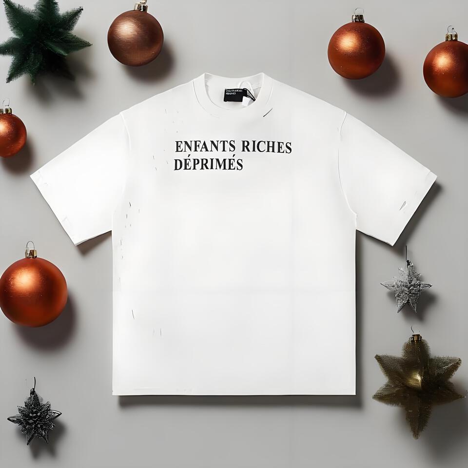 Enfants Riche Deprimes White Cotton Oversized Distressed Tee