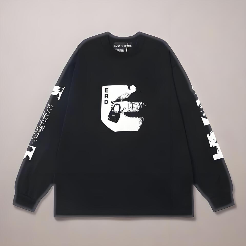 Enfants Riches Deprimes Black Cotton Oversized Long Sleeve T-Shirt