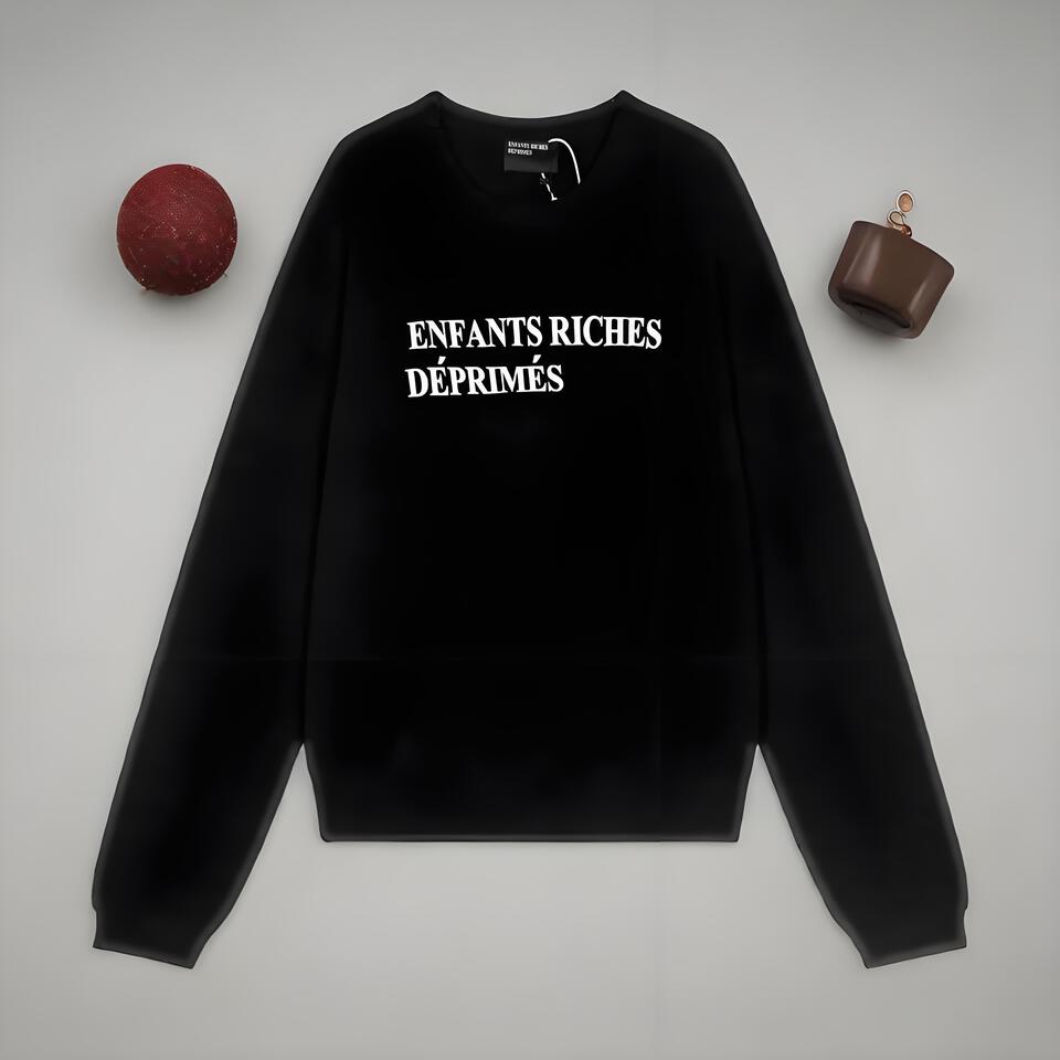 Enfants Riches Déprimés Black Cotton Crewneck Sweater