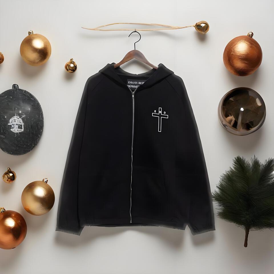 Enfants Riches Déprimés Black Cotton Hoodie Streetwear