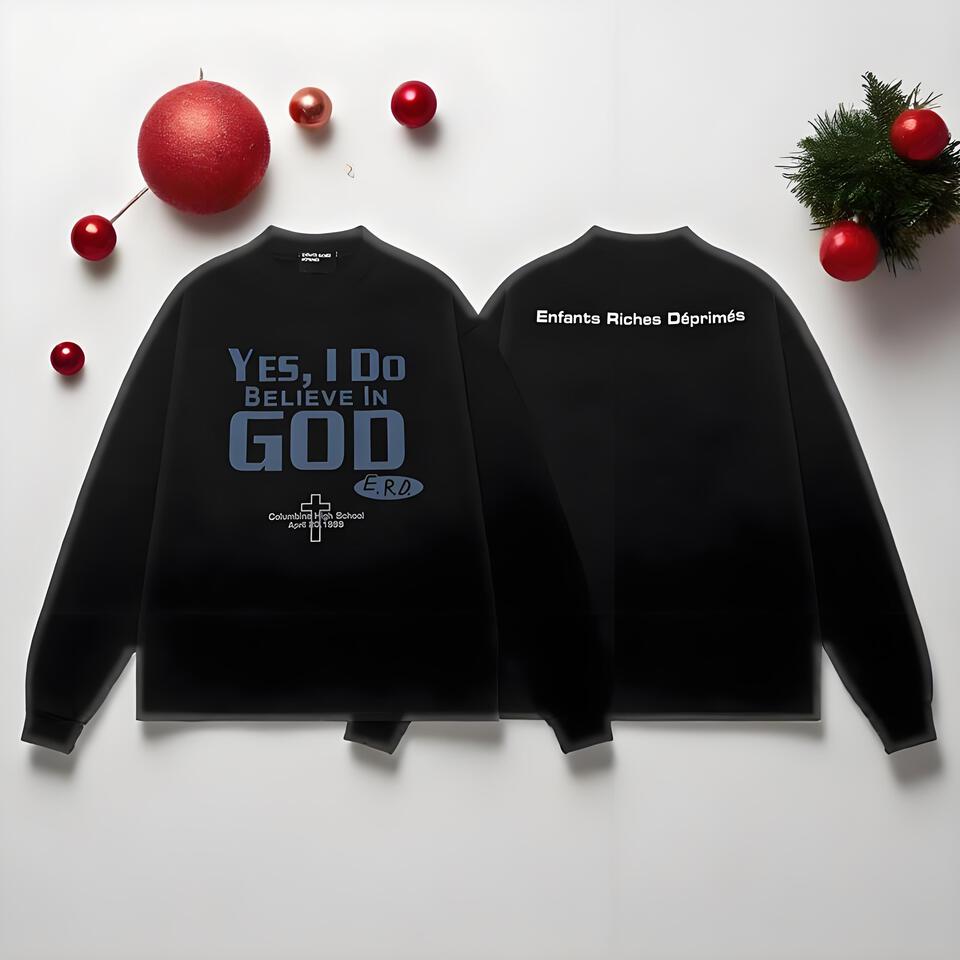 Enfants Riches Déprimés Black Cotton Slogan Hoodie