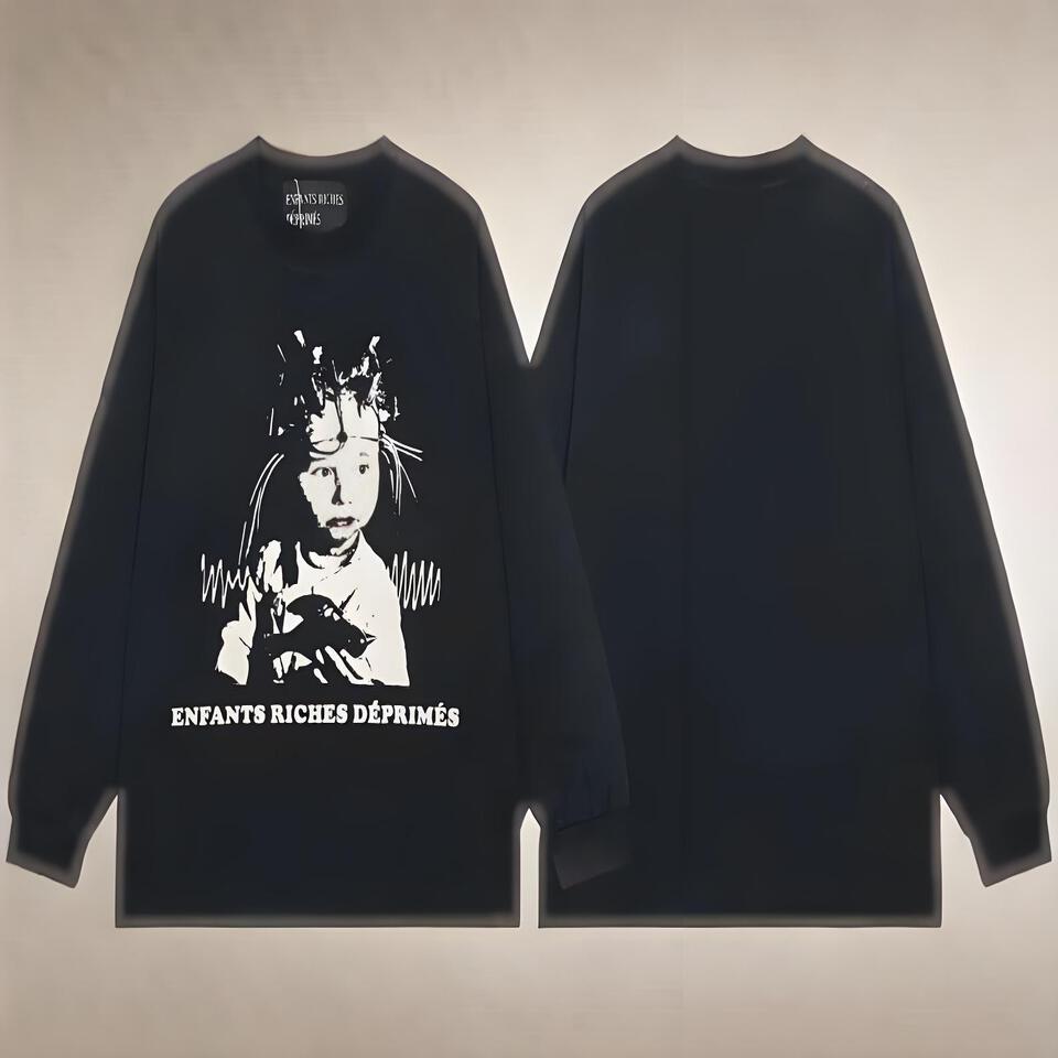 Enfants Riches Déprimés Black Hoodie Streetwear Print Sweatshirt