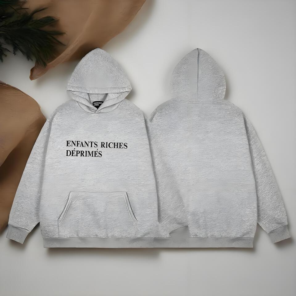 Enfants Riches Déprimés Grey Cotton Blend Hooded Sweatshirt