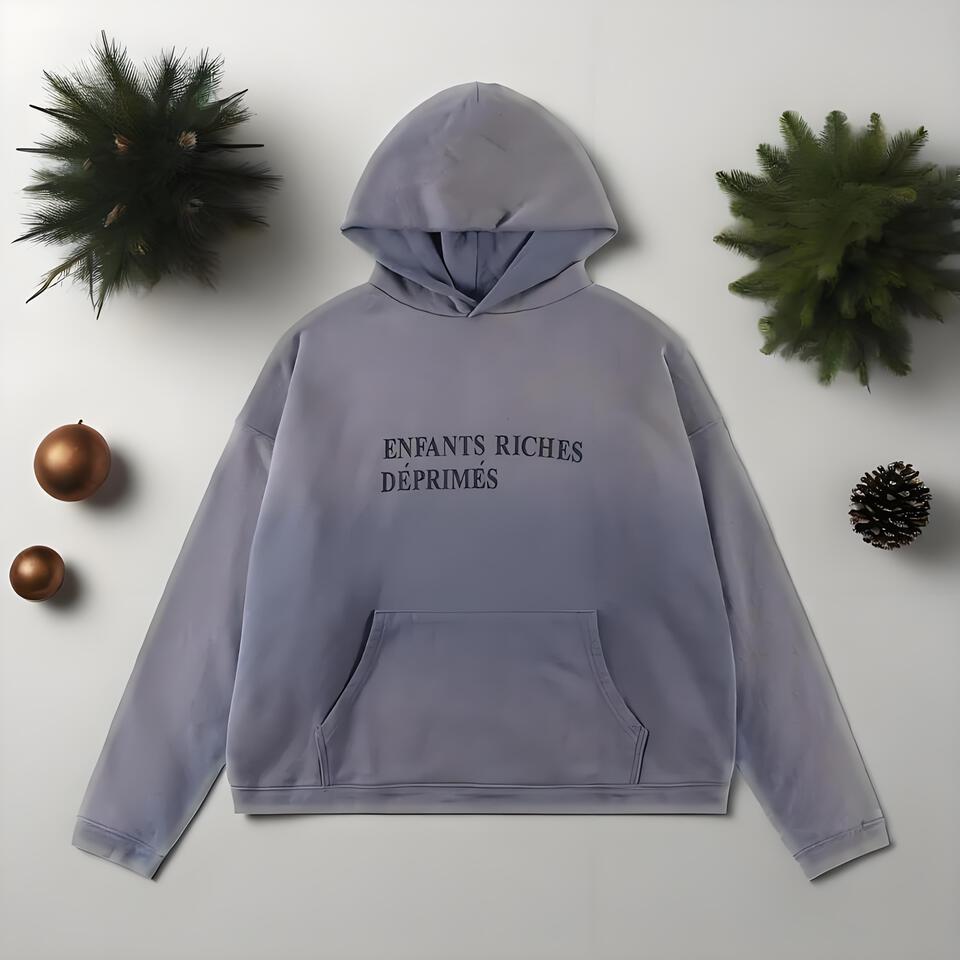 Enfants Riches Déprimés Grey Hoodie Street Goth Style
