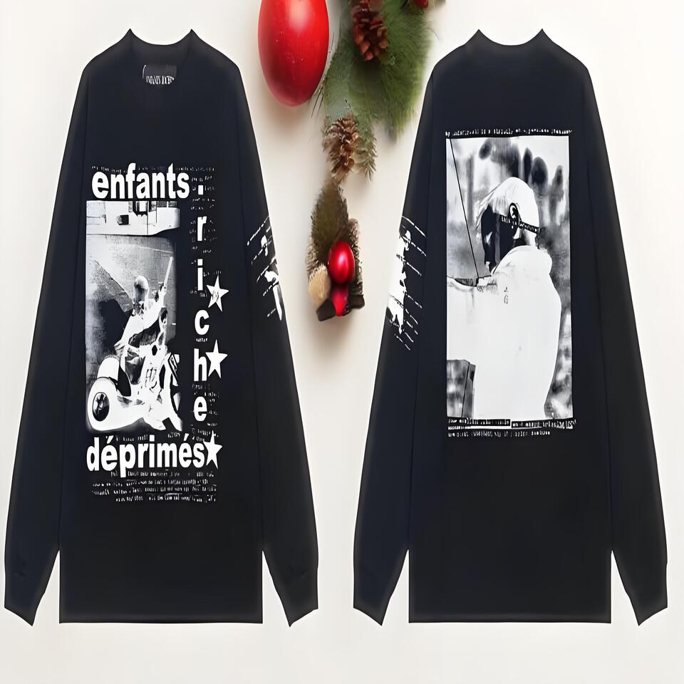 Enfants Riches Déprimés Unisex Black Cotton Oversized Long Sleeve Tee