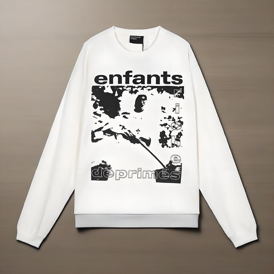 Enfants Riches Déprimés White Cotton Artistic Print Long Sleeve T-Shirt