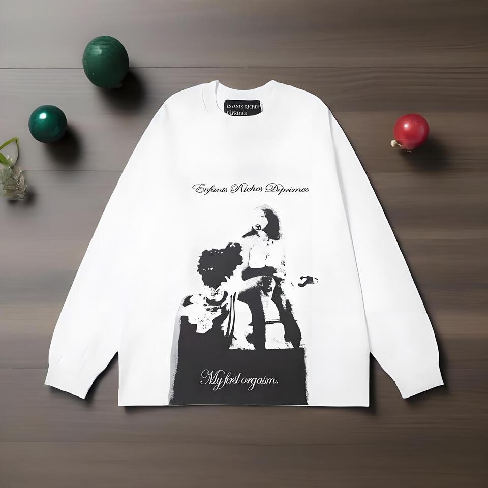 Enfants Riches Déprimés White Loose Street Print Long Sleeve Tee