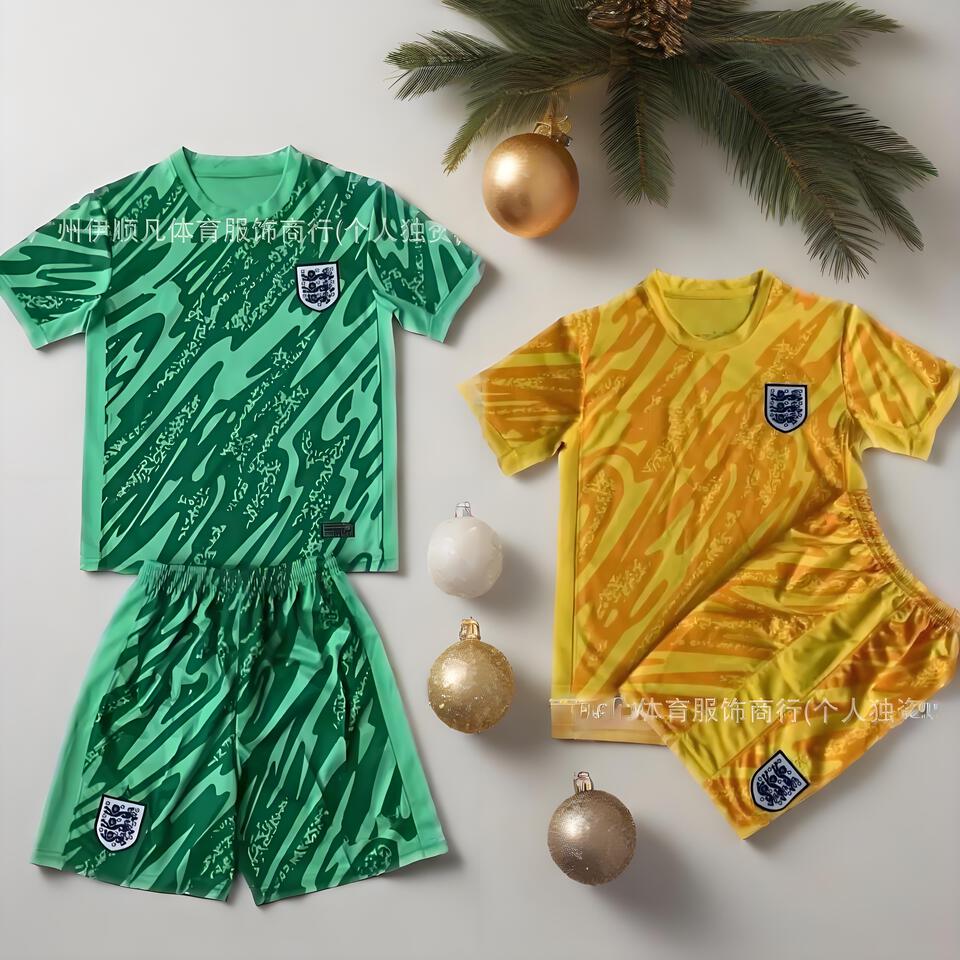 England Goalkeeper Jersey Series Men's & Women's Kit Green Yellow Breathable Comfortable Classic