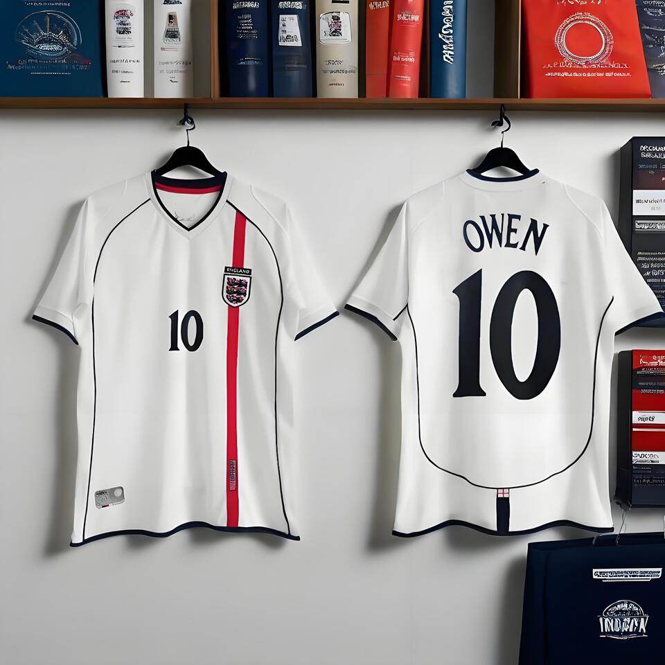 England Owen No. 10 White V-Neck Breathable Fashion Soccer Jersey