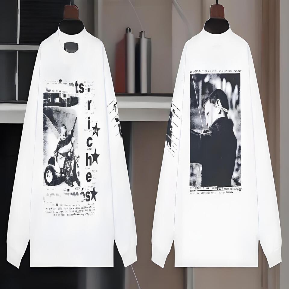 Ents RicheERD Unisex Vintage Print Loose Fit Long Sleeve Tee