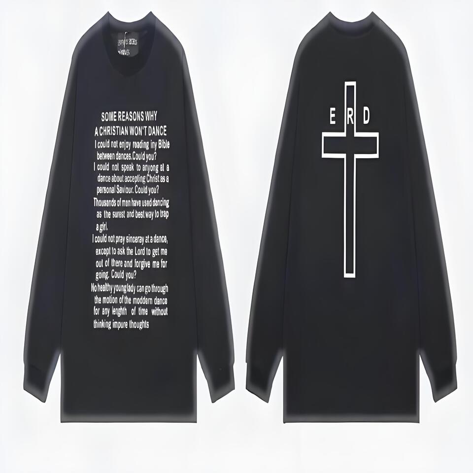 ERD Black Cotton Unisex Long Sleeve Hoodie