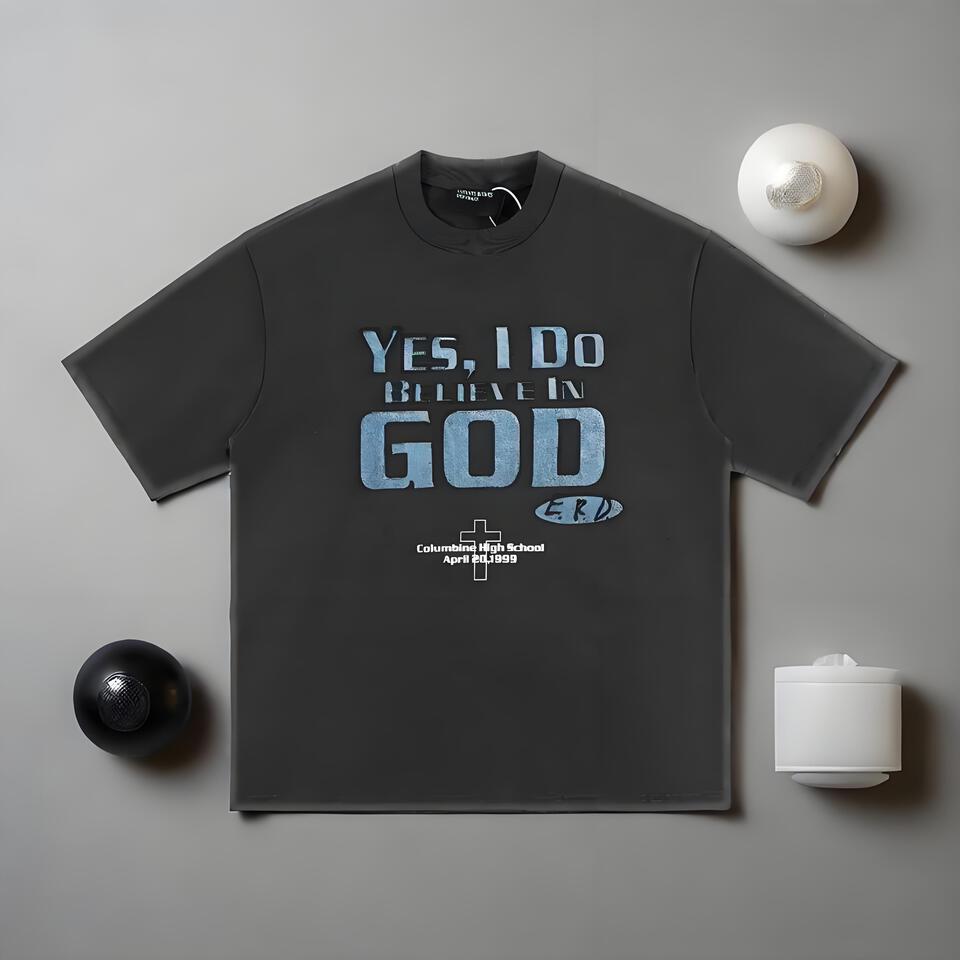 ERD Black Loose Fit Cotton T-Shirt Retro Street Style