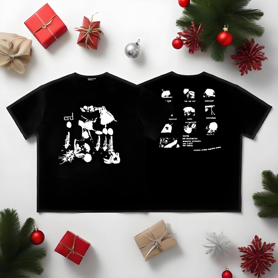 ERD Black Print Cotton Unisex T-Shirt