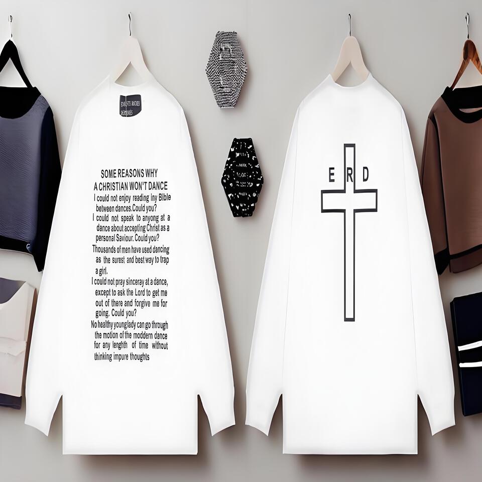 ERD White Cotton Long Sleeve T-Shirt Streetwear Unisex Print