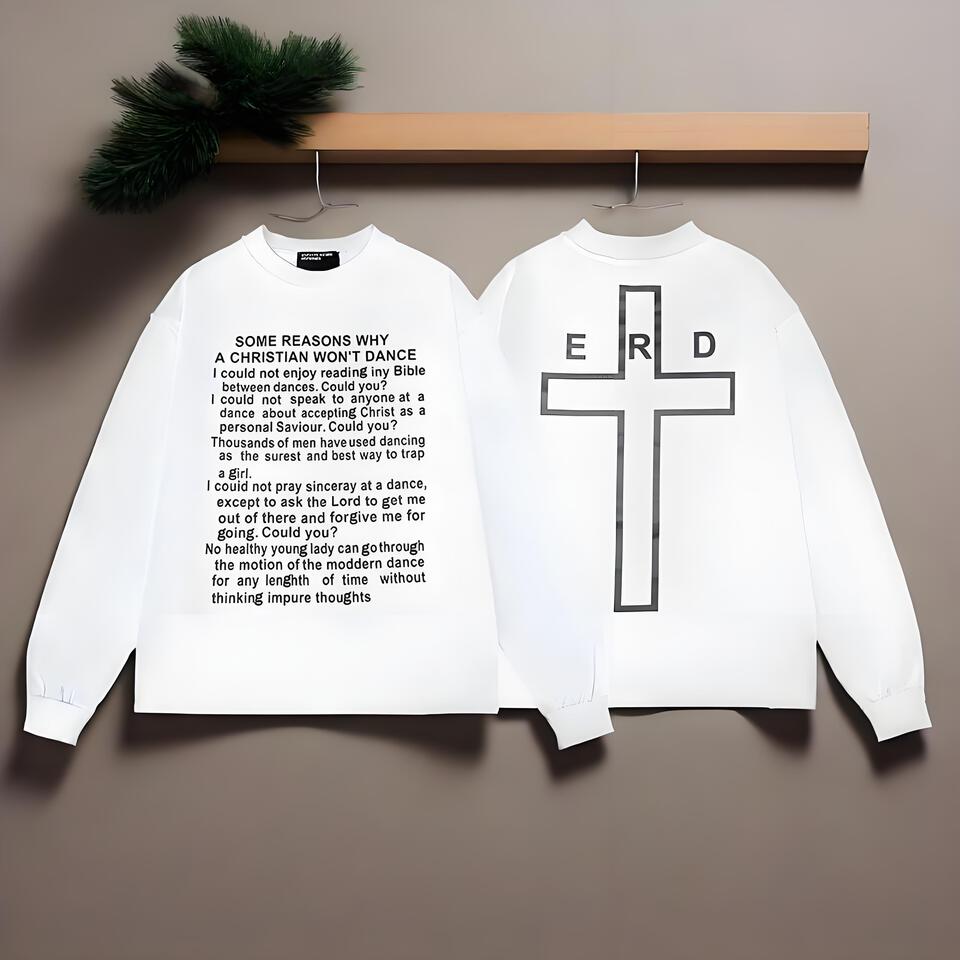 ERD White Cotton Long Sleeve T-Shirt Unisex Streetwear Print