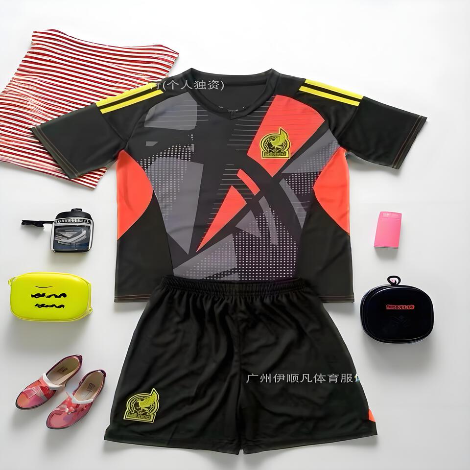 Esinvan Mexico Black Goalkeeper Breathable Quick-Dry Sports Set