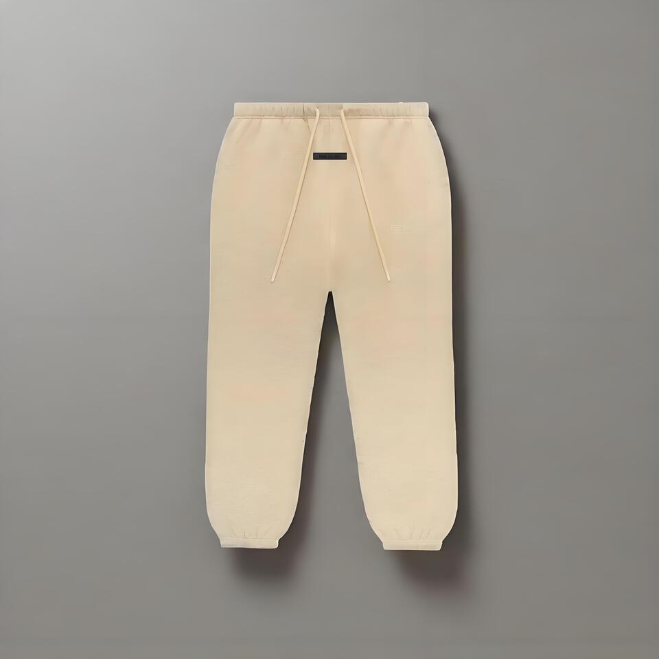 ESSENTIALS Beige Cotton Blend Joggers Unisex Casual Pants