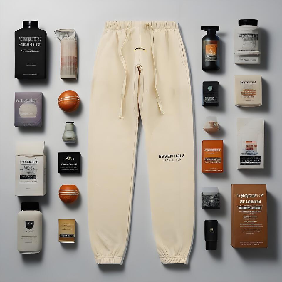 ESSENTIALS Beige Cotton Joggers Unisex Streetwear Pants