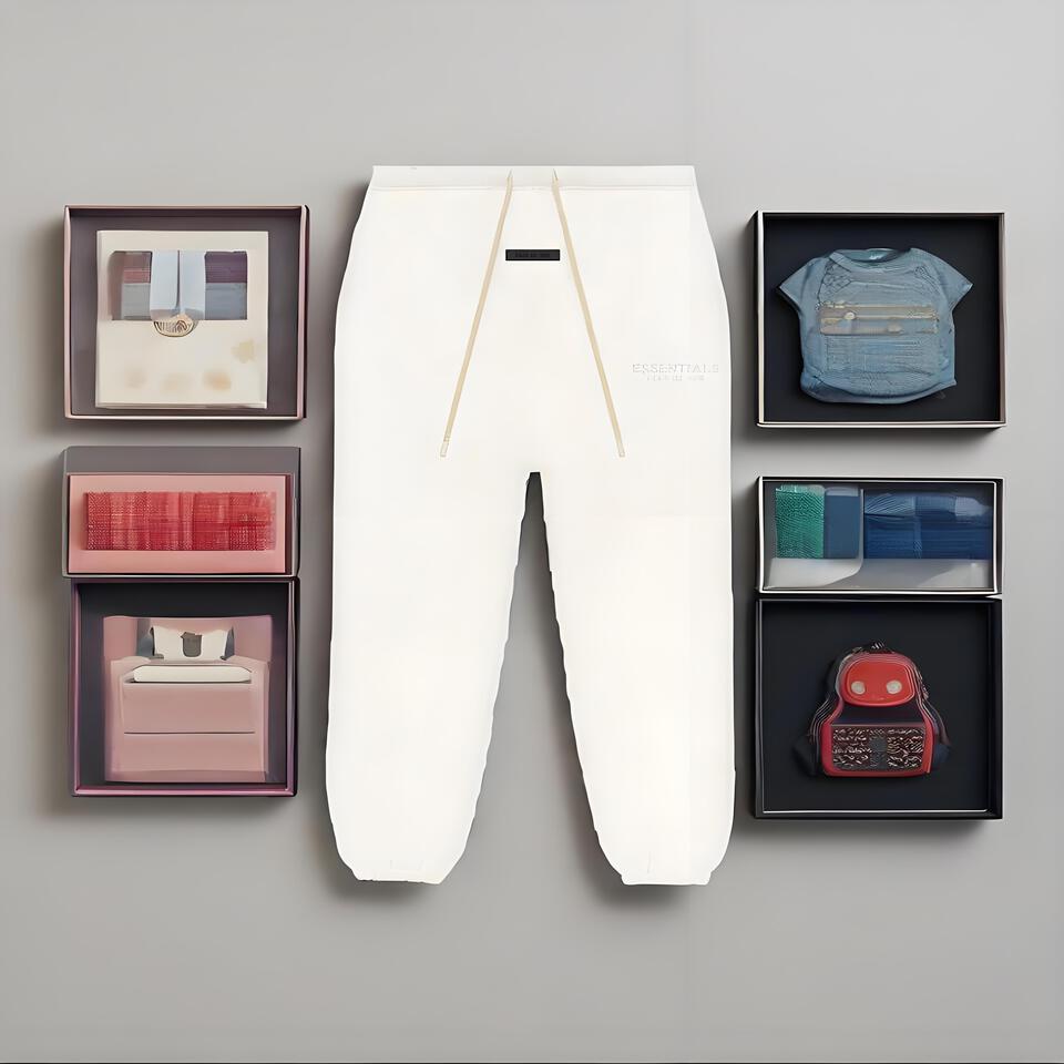 ESSENTIALS Cotton Cuffed Joggers in Off-White