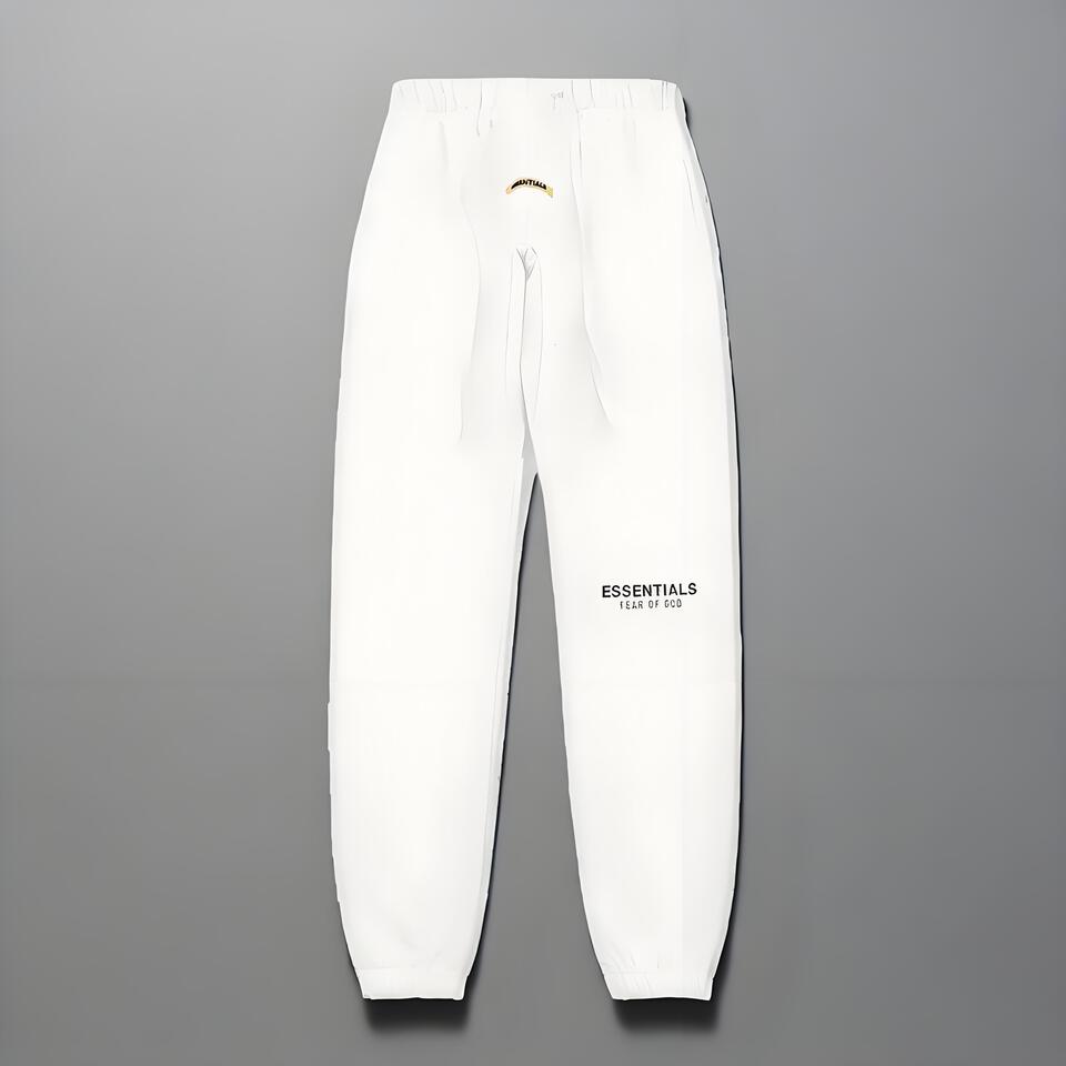ESSENTIALS Cotton Joggers Unisex White Casual Sport Pants