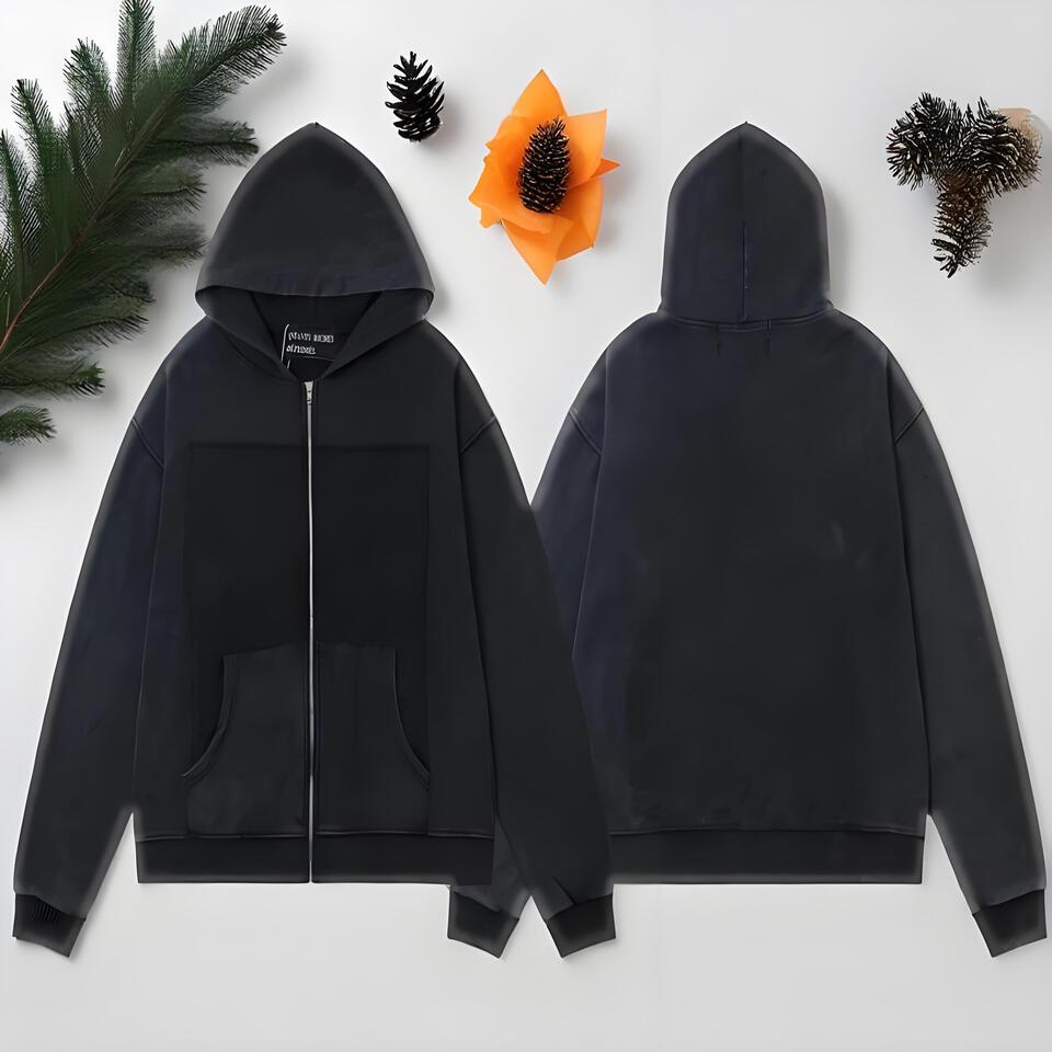 ESSENTIALS Fleece Hoodie Unisex Black Streetwear Warm Casual