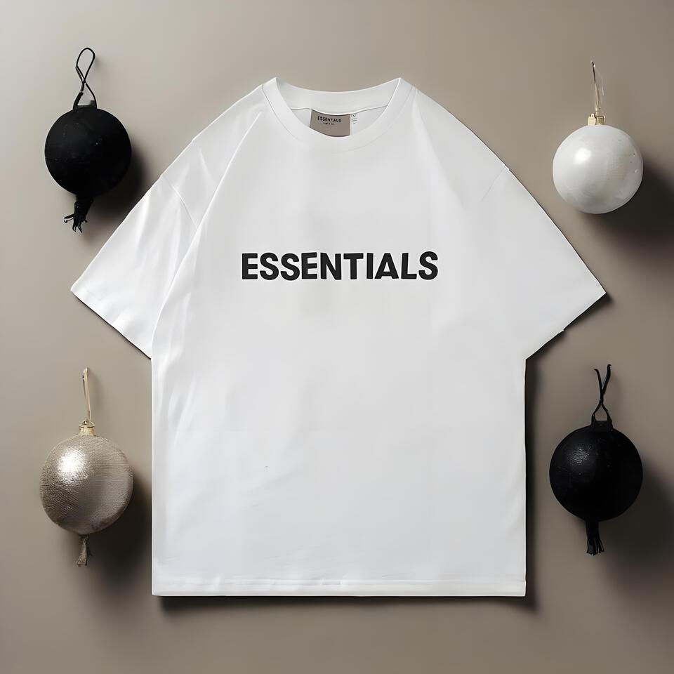 ESSENTIALS Oversized Cotton T-Shirt White Casual Short Sleeve Top